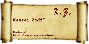 Keszei Zoé névjegykártya